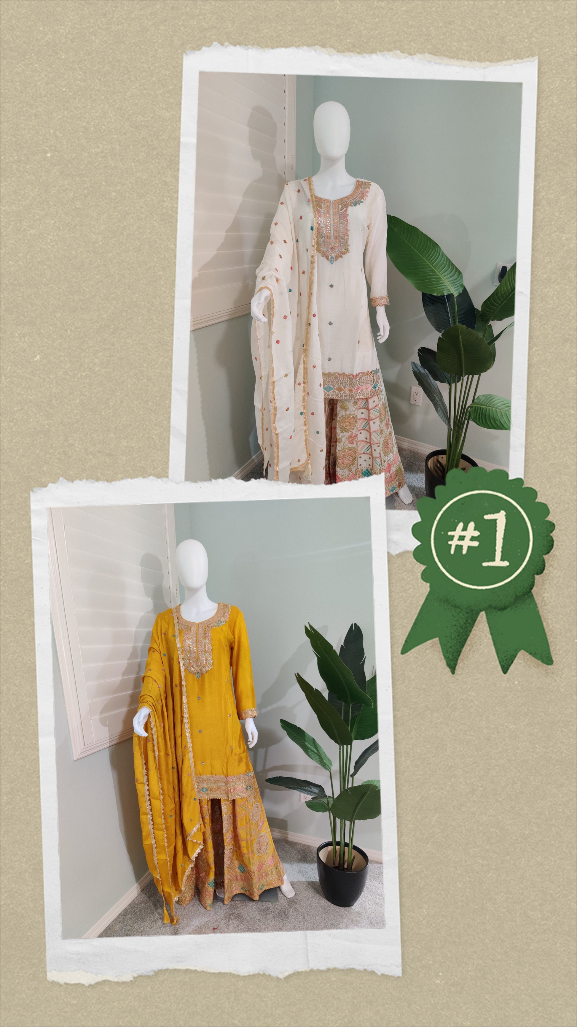 ✨ Chinon Base Heavy Palazzo Kurta Set