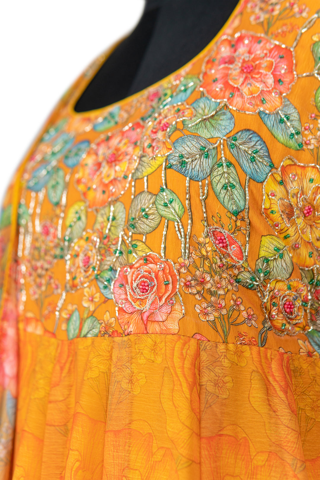 Yellow Digital Print Anarkali Suit