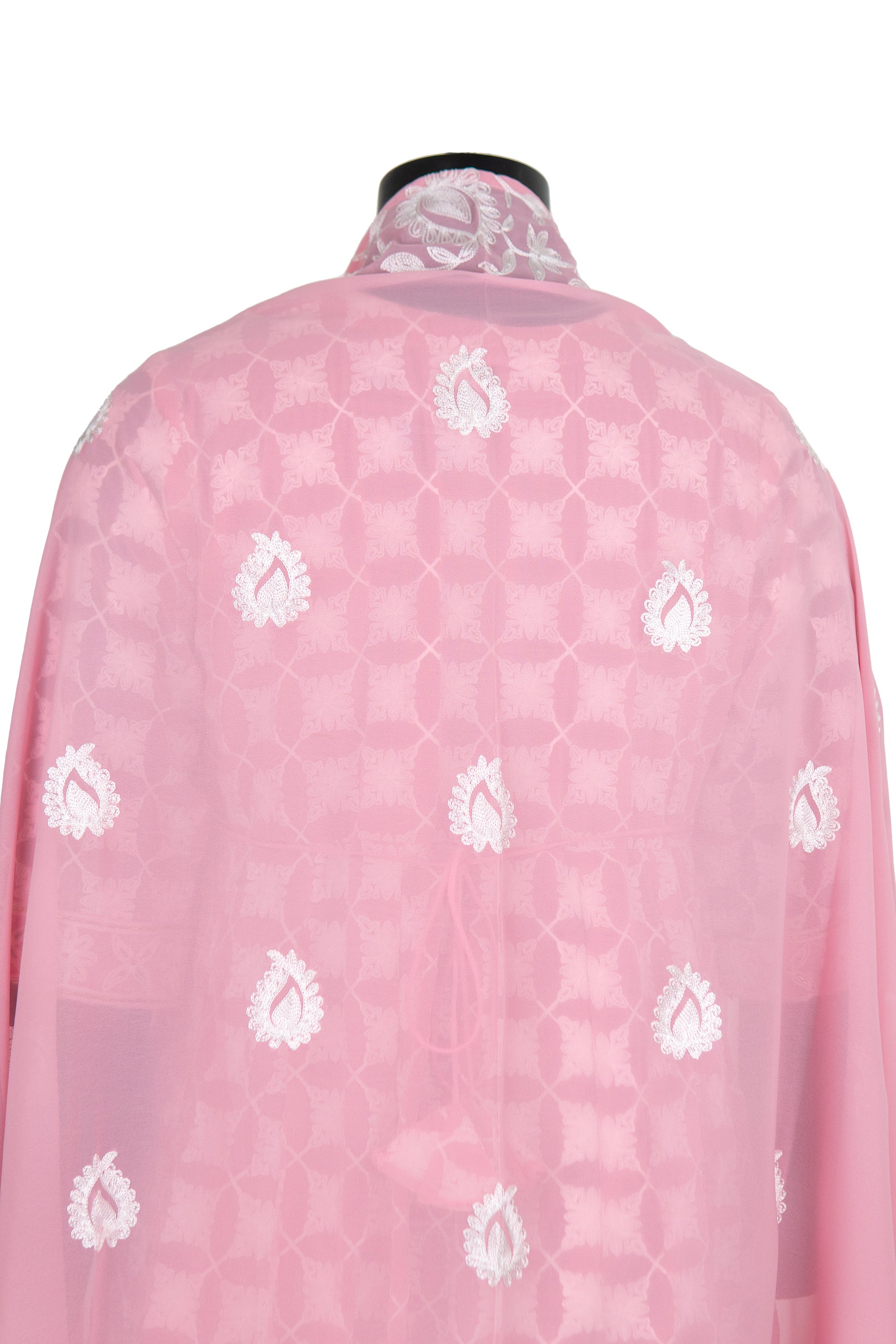 Pink Colour Anarkali Suit With White Embroidery