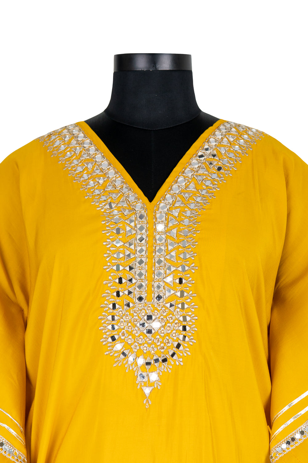 Yellow Colour 2-Piece Kaftaan Suit With Potli