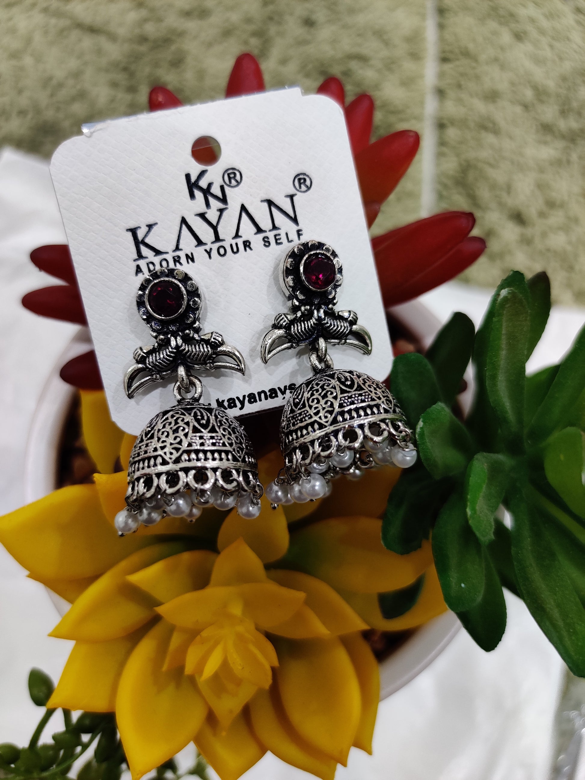 Vintage Oxidized Jhumka Earrings