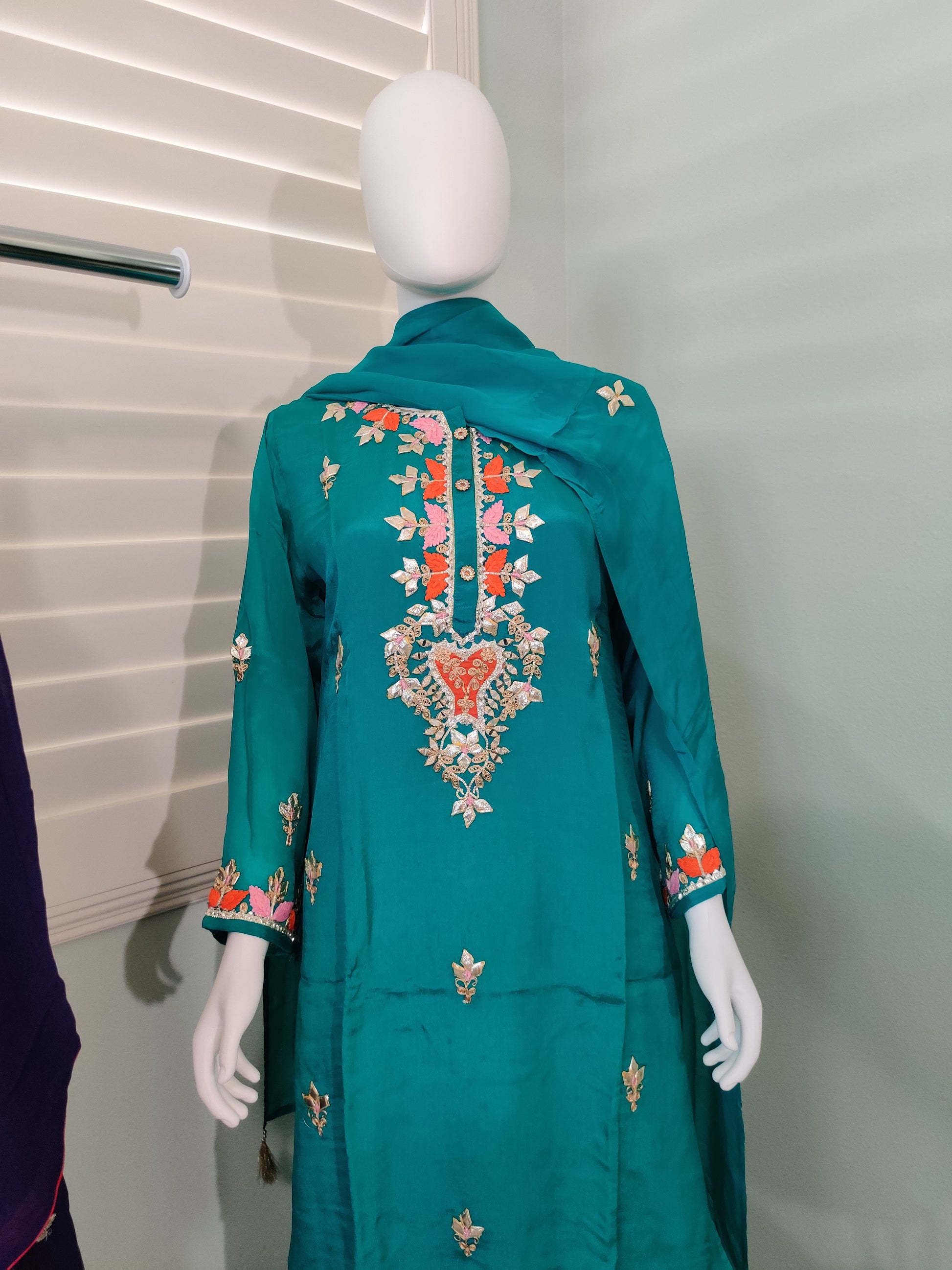 Teal Splendor Palazzo Suit