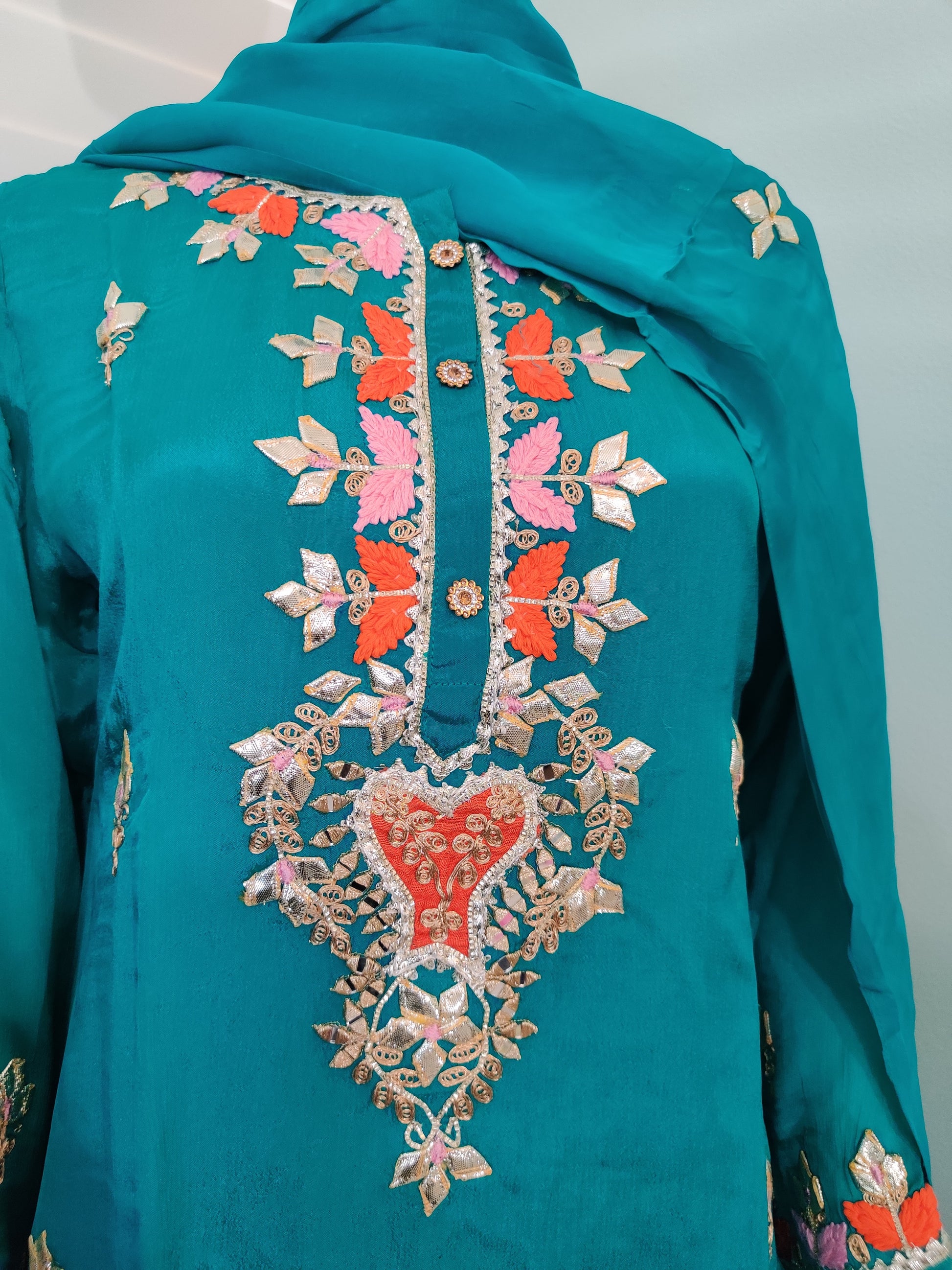 Teal Splendor Palazzo Suit