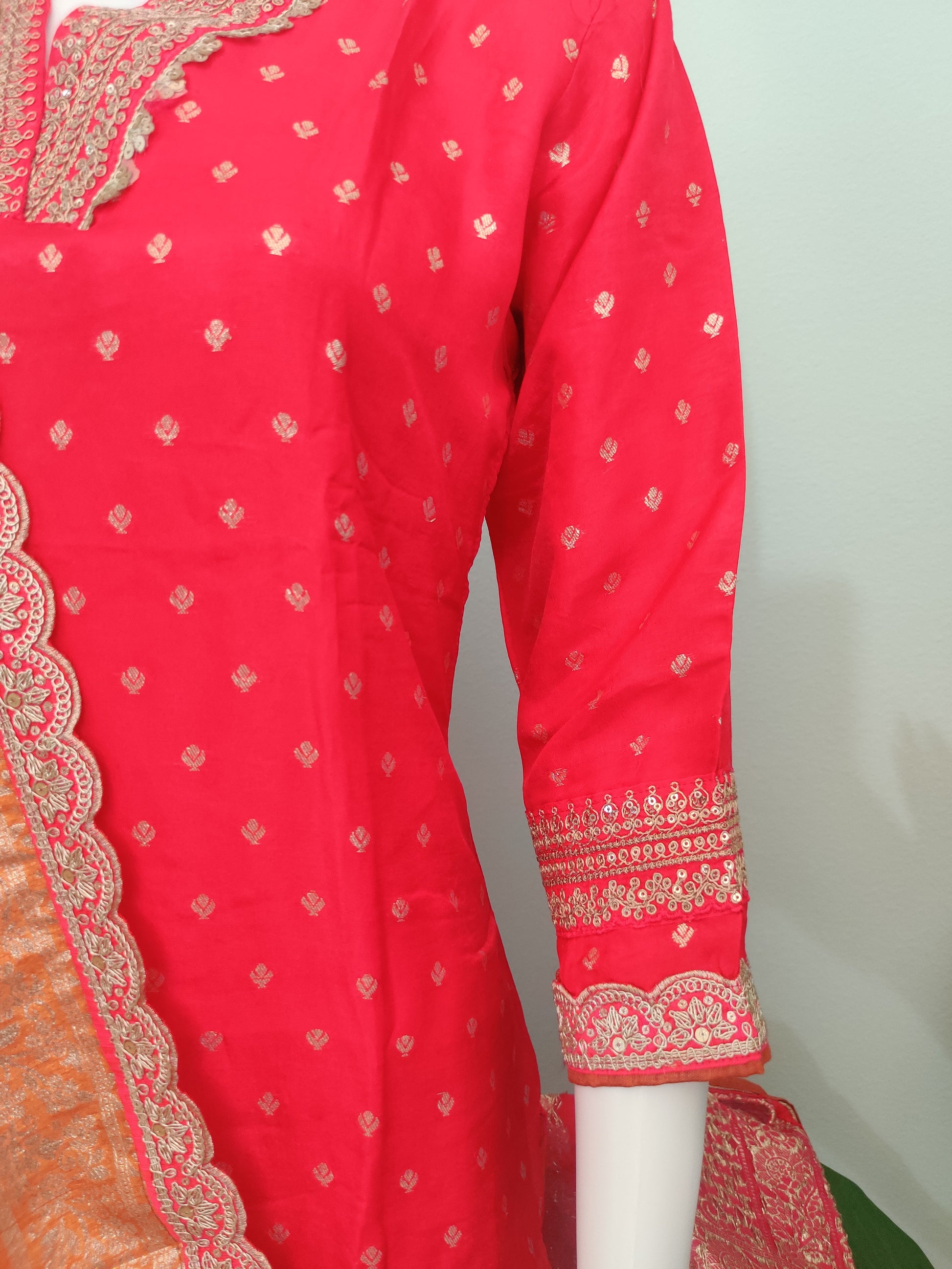 Embellished Festive wear Pink Kurta set