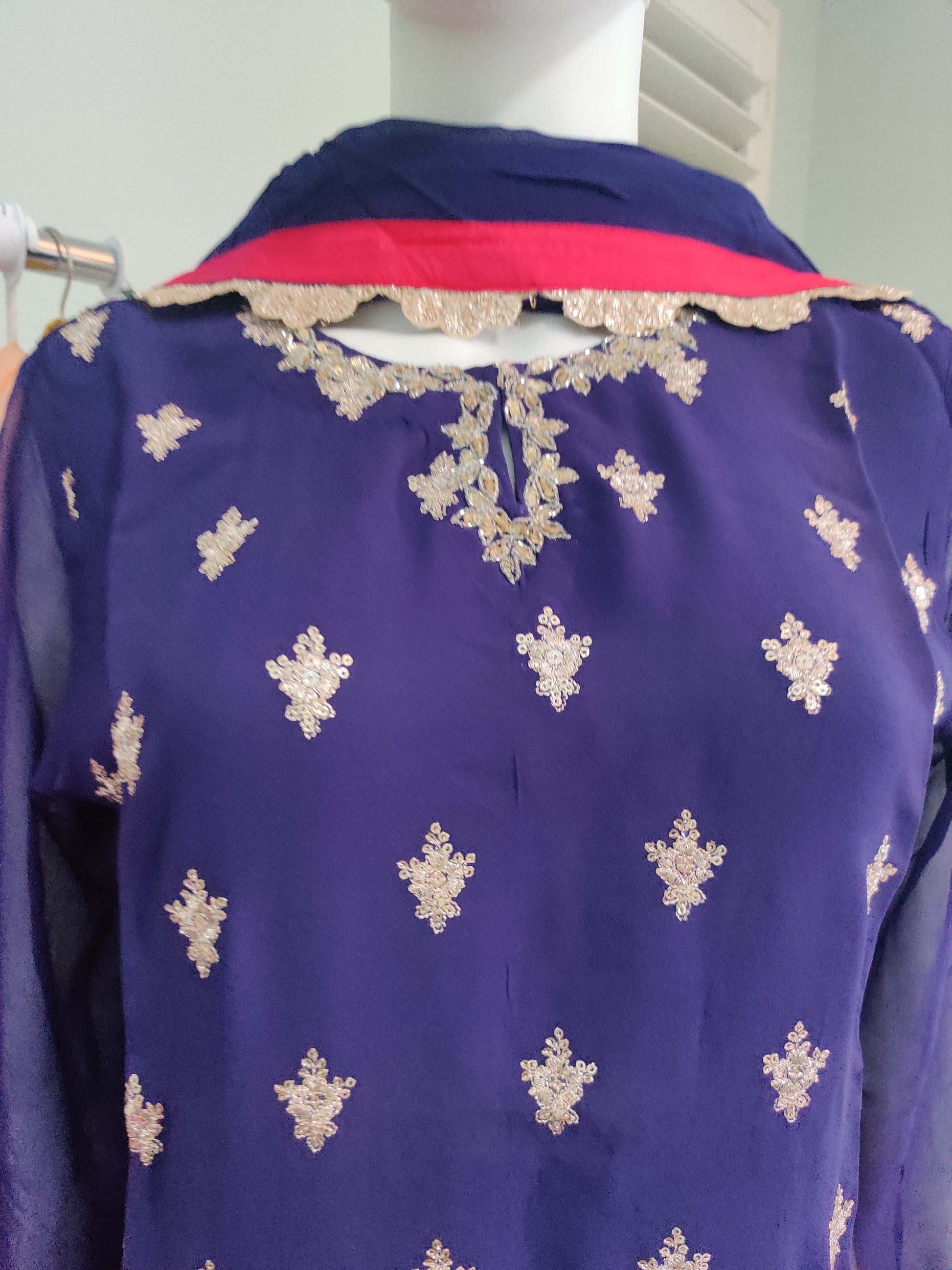 Regal and Elegant Purple Pakistani Plazzo Suit