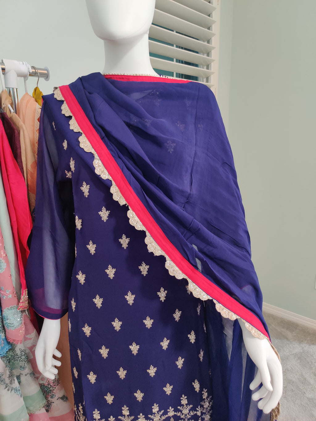 Regal and Elegant Purple Pakistani Plazzo Suit