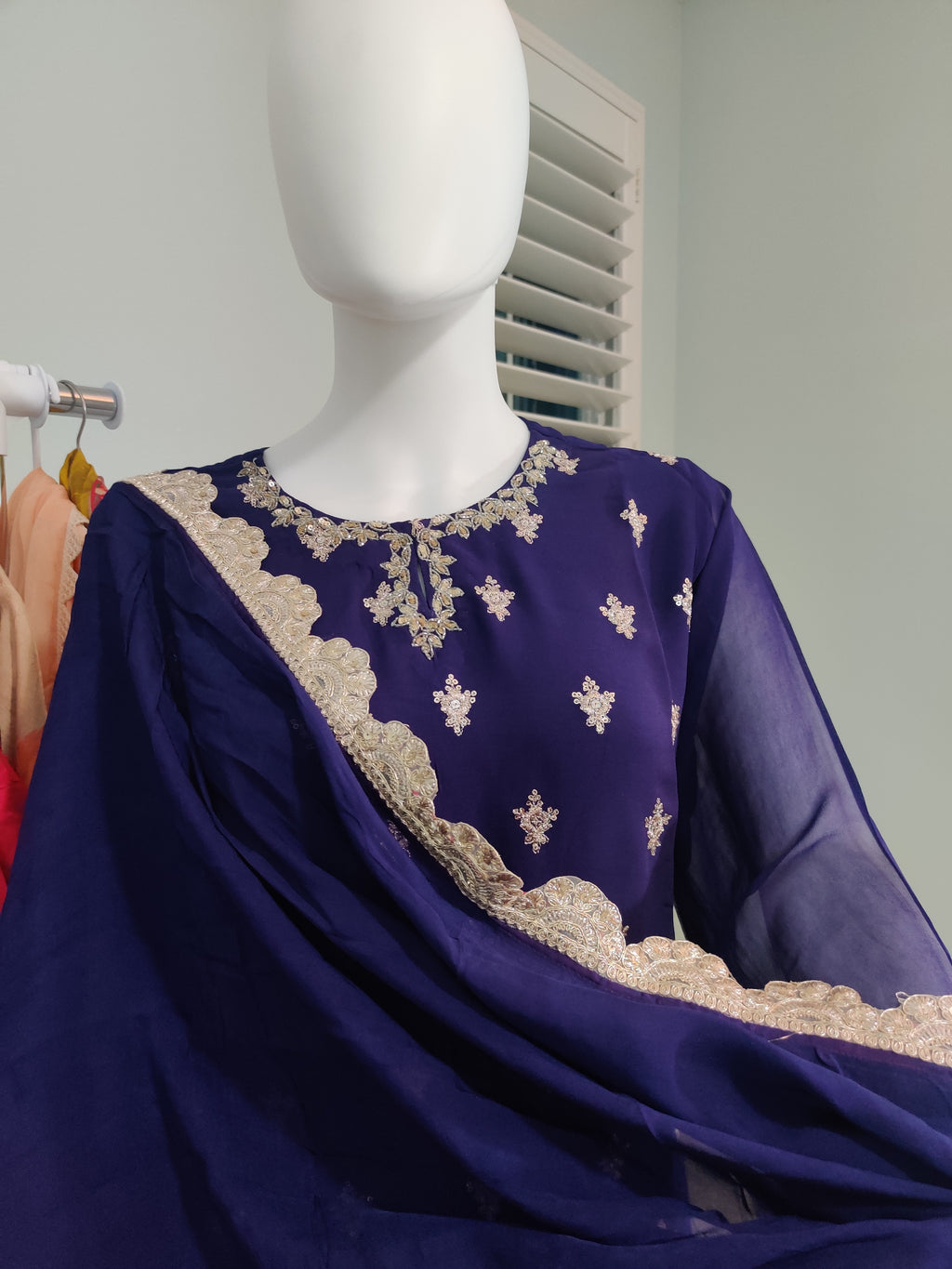 Regal and Elegant Purple Pakistani Plazzo Suit