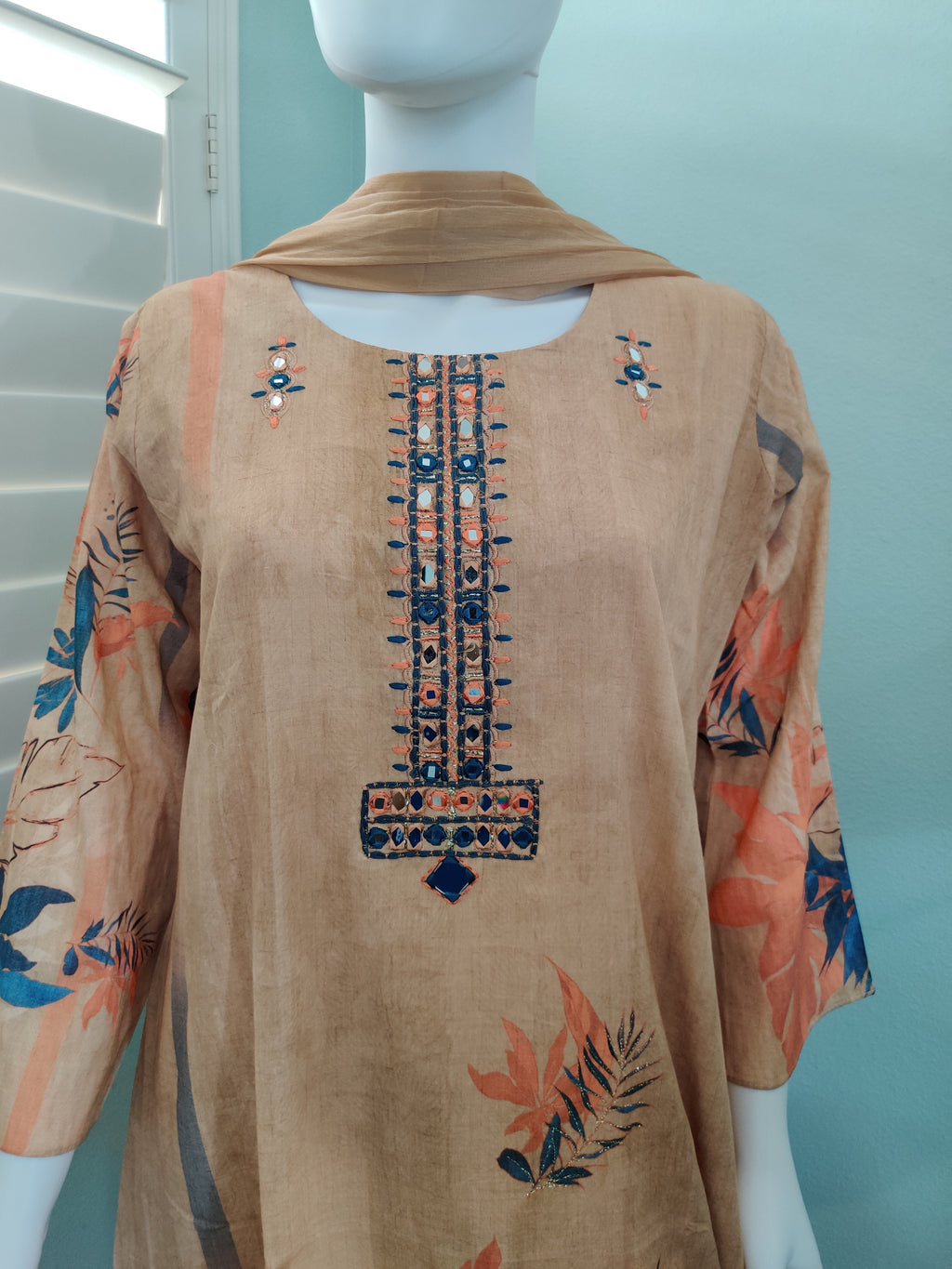 Botanical Breeze C-Cut Cotton Kurta Set
