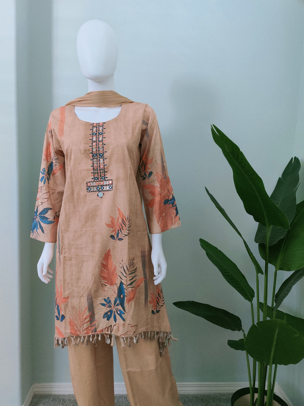 Botanical Breeze C-Cut Cotton Kurta Set