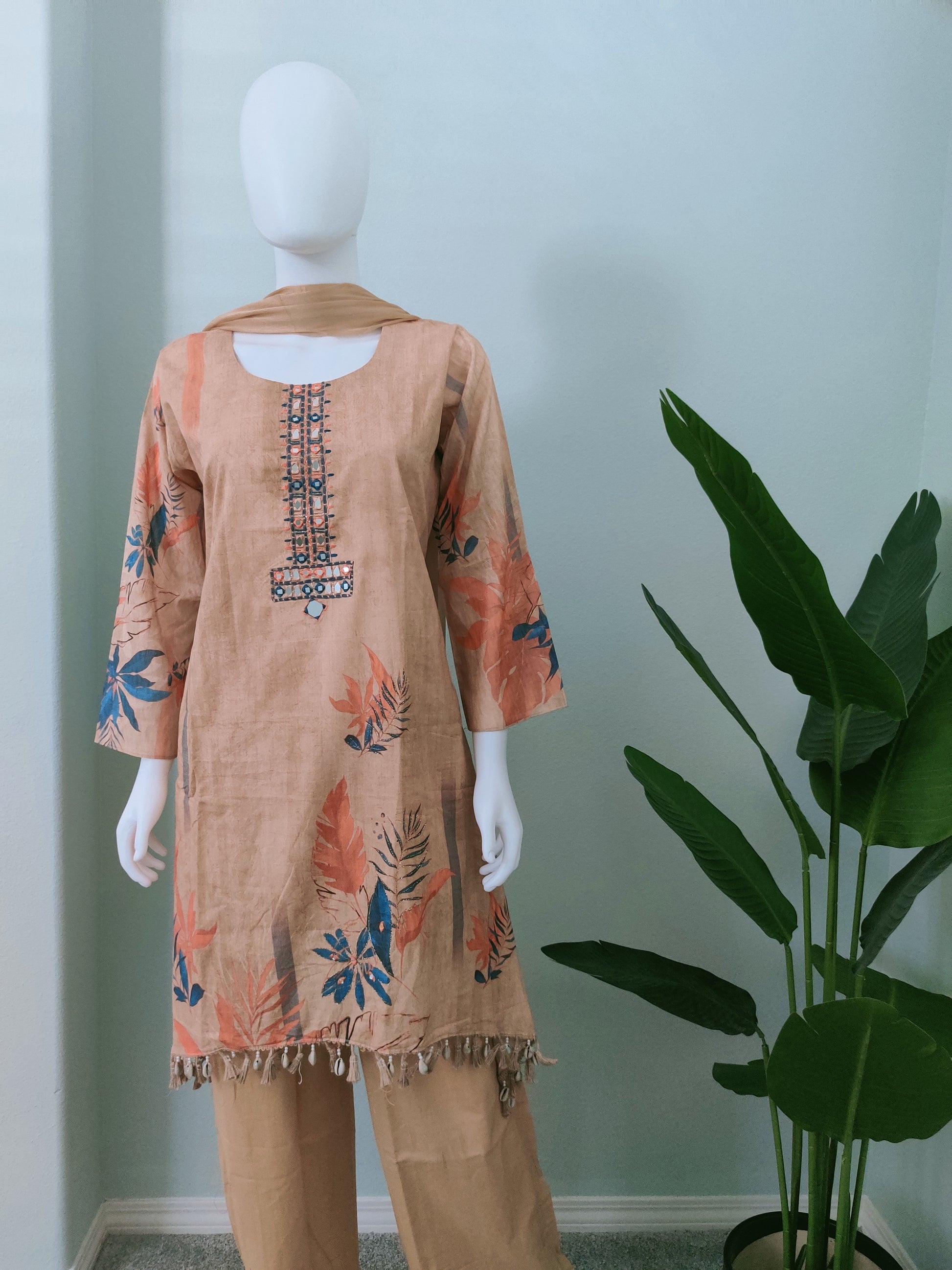 Botanical Breeze C-Cut Cotton Kurta Set
