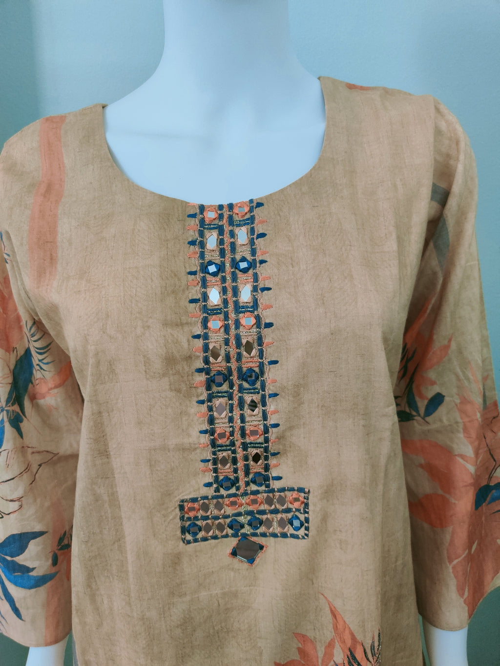 Botanical Breeze C-Cut Cotton Kurta Set