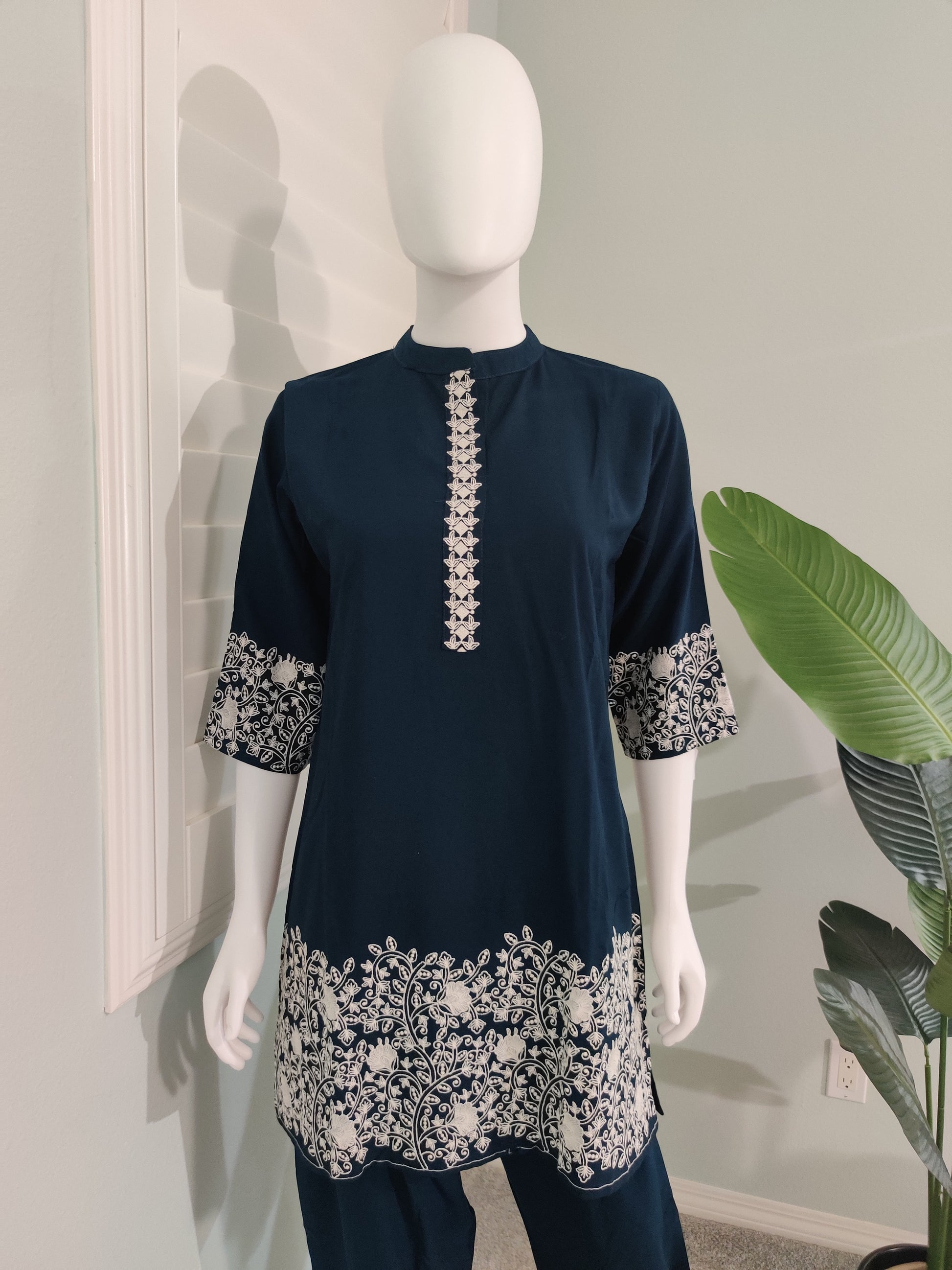 Midnight Indigo Embroidered Co-ord Set