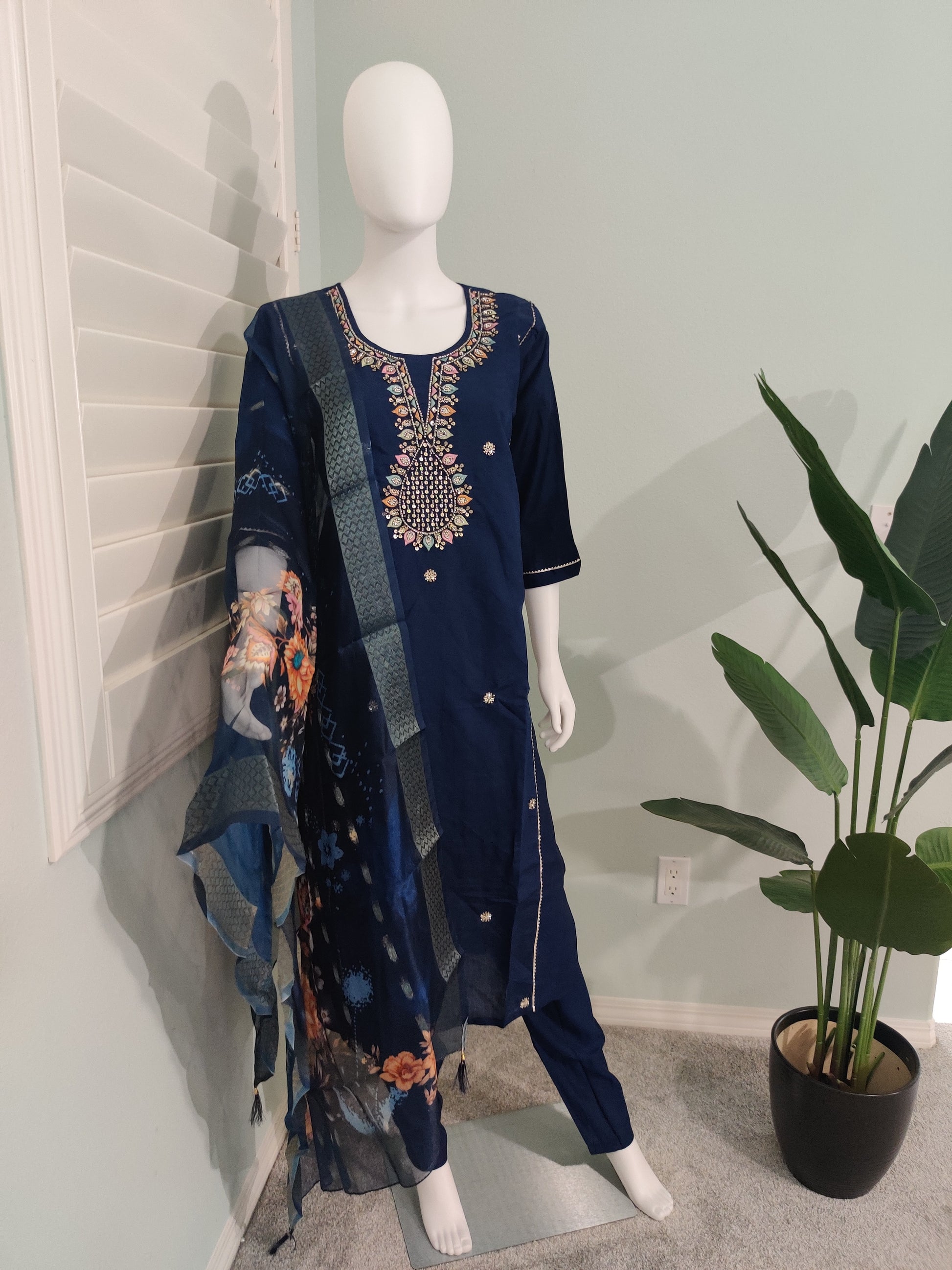 Roman Silk Festive Kurta Set with Banarasi Dupatta