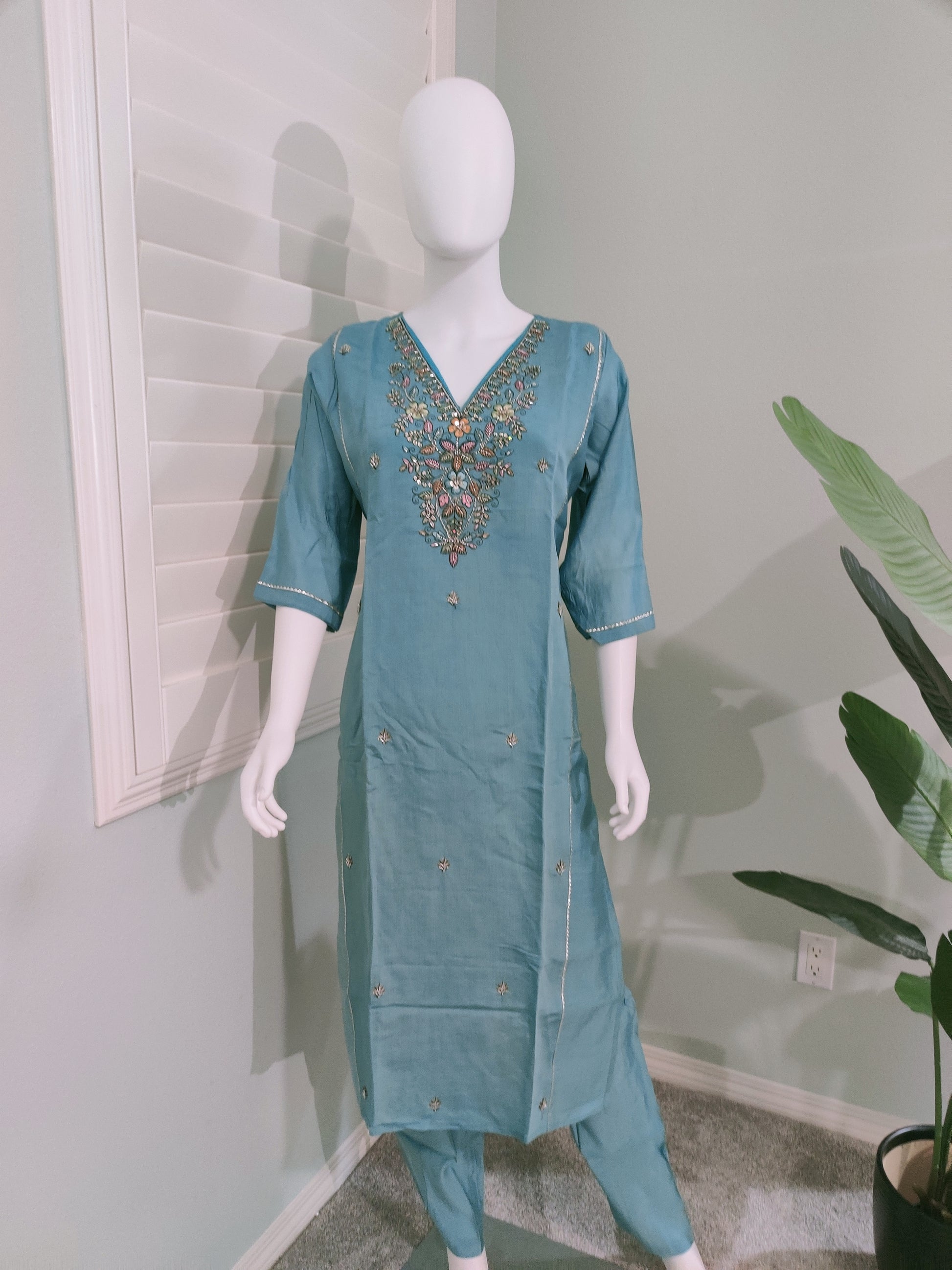 Roman Silk Festive Kurta Set with Banarasi Dupatta