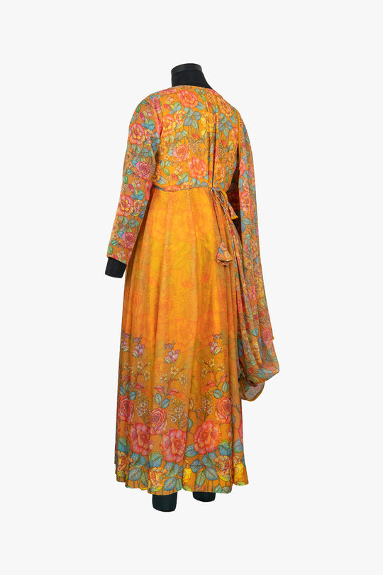 Yellow Digital Print Anarkali Suit