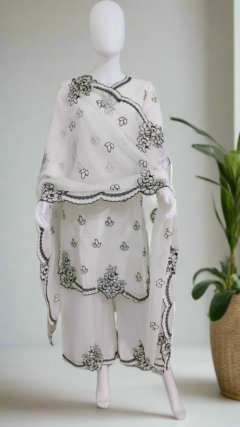 🌸 Premium Georgette Pakistani Palazzo Suit Set