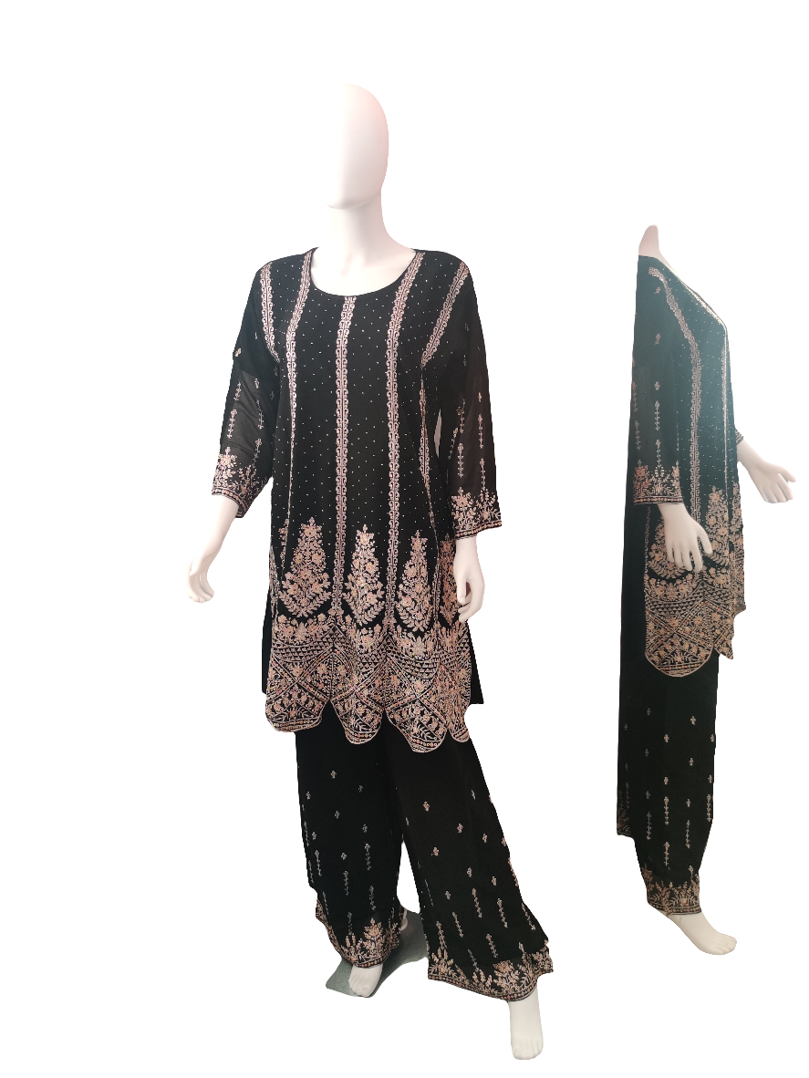 Midnight Elegance – Embroidered Suit