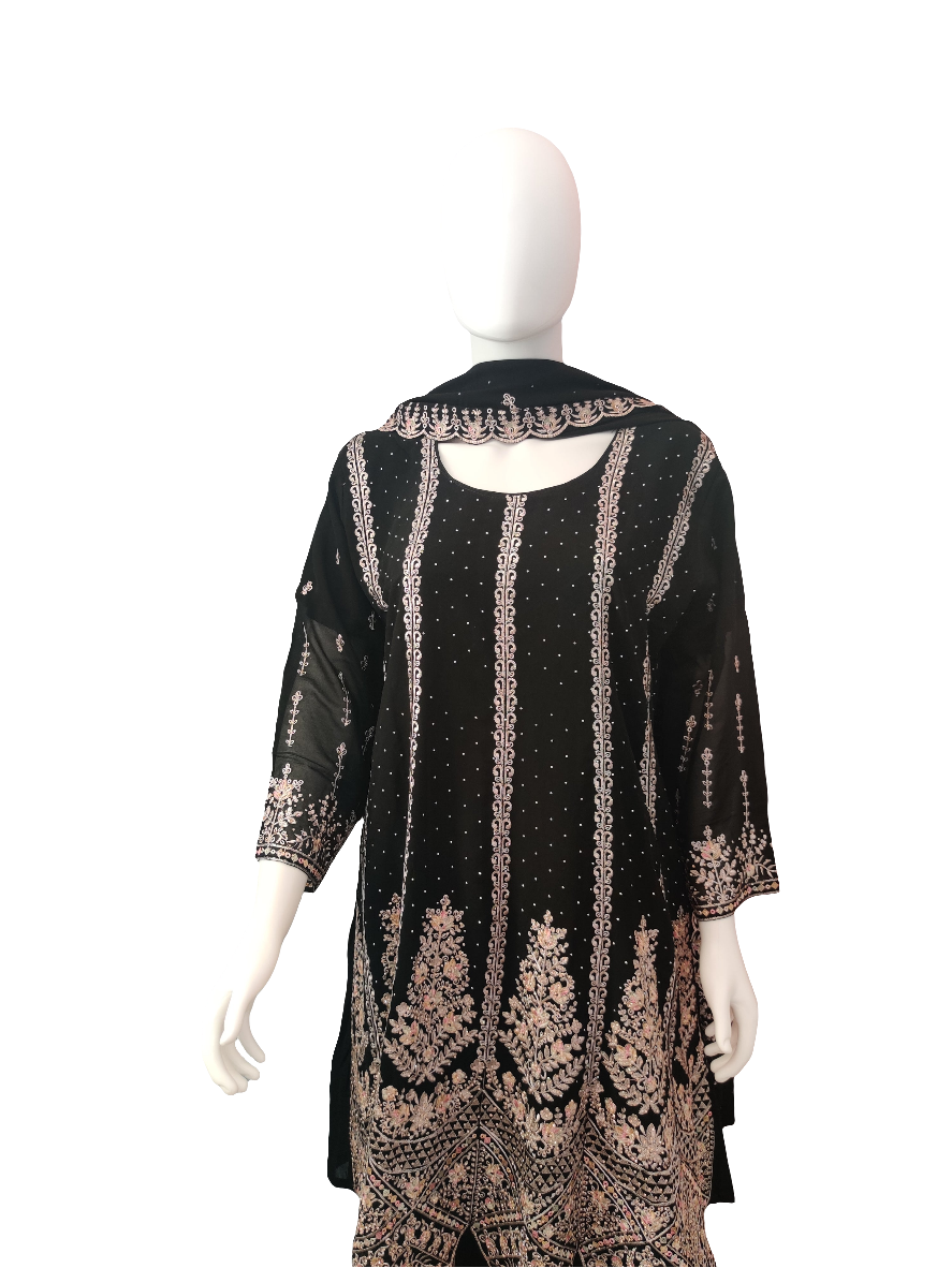 Midnight Elegance – Embroidered Suit