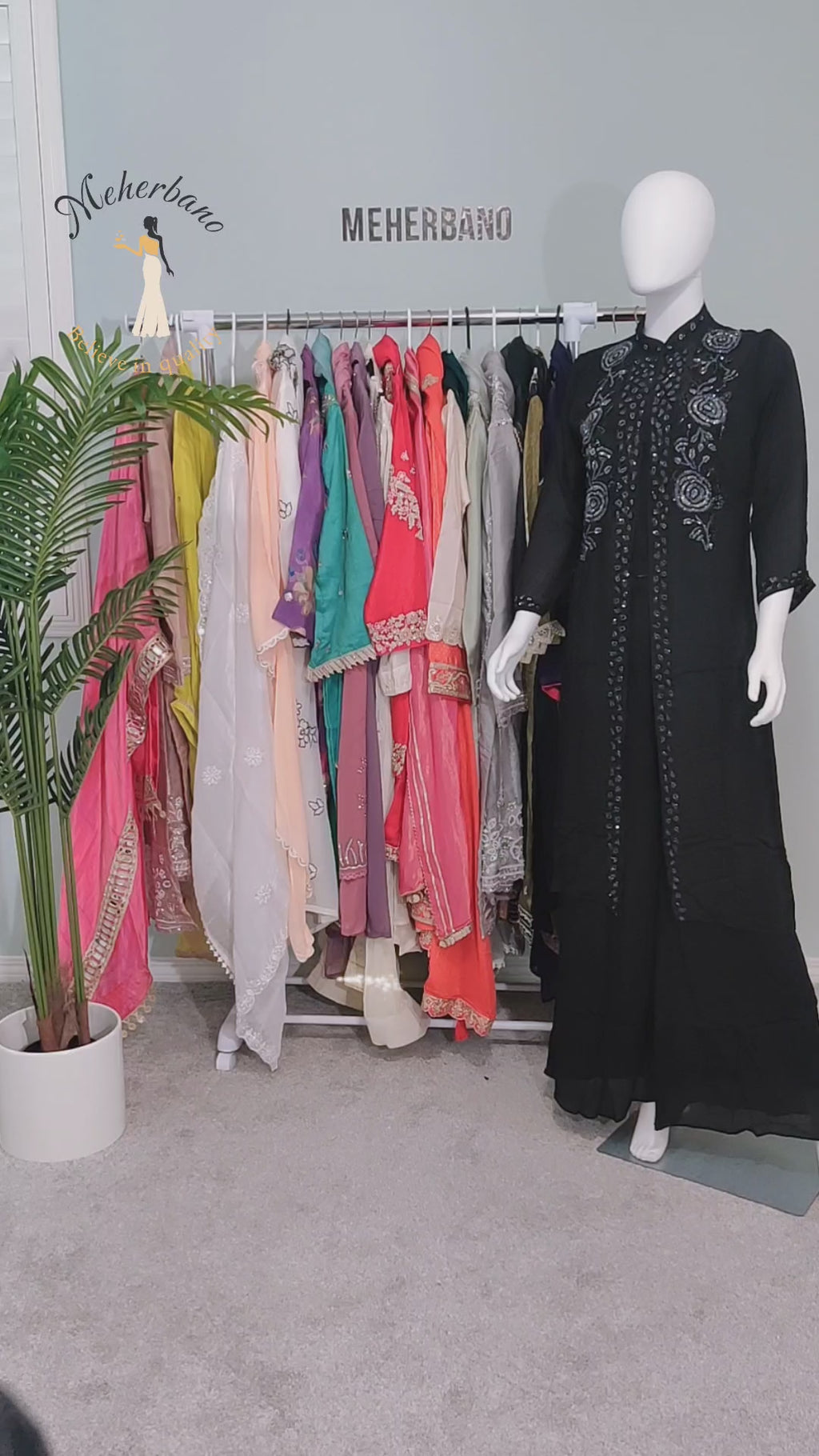 Black Handcrafted Indo Western Elegance in Chinon