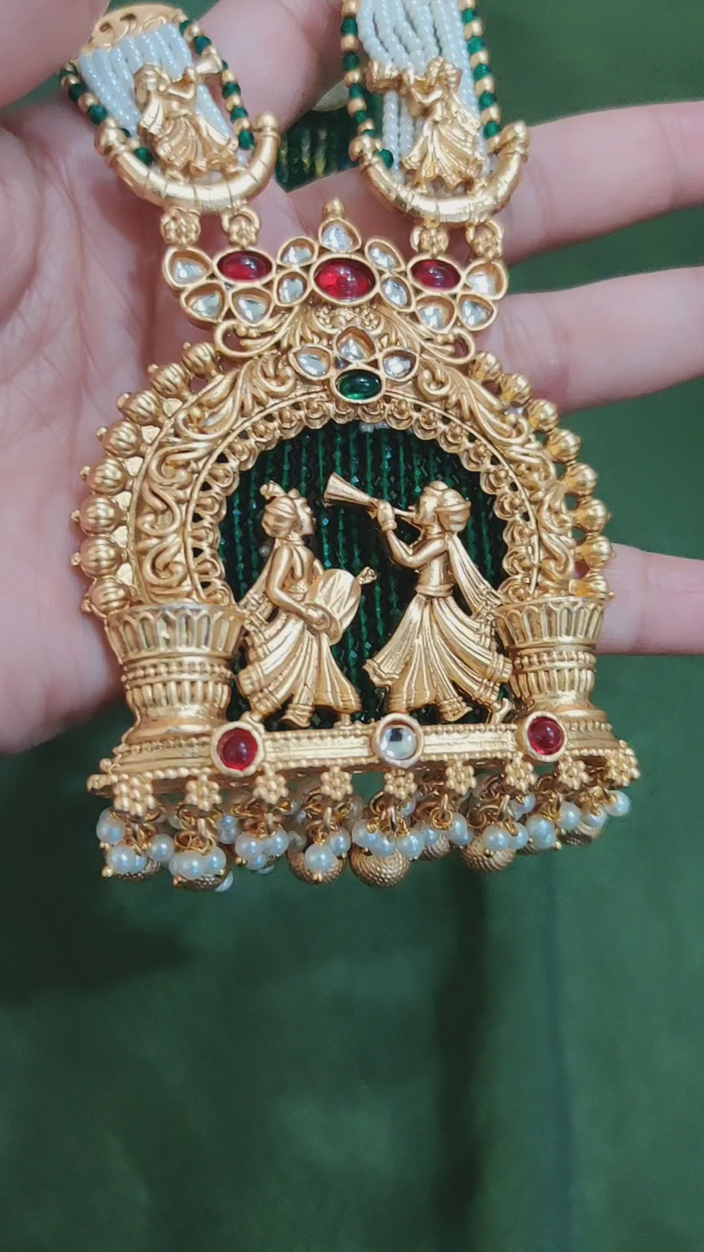 Regal Temple-Inspired Long Necklace