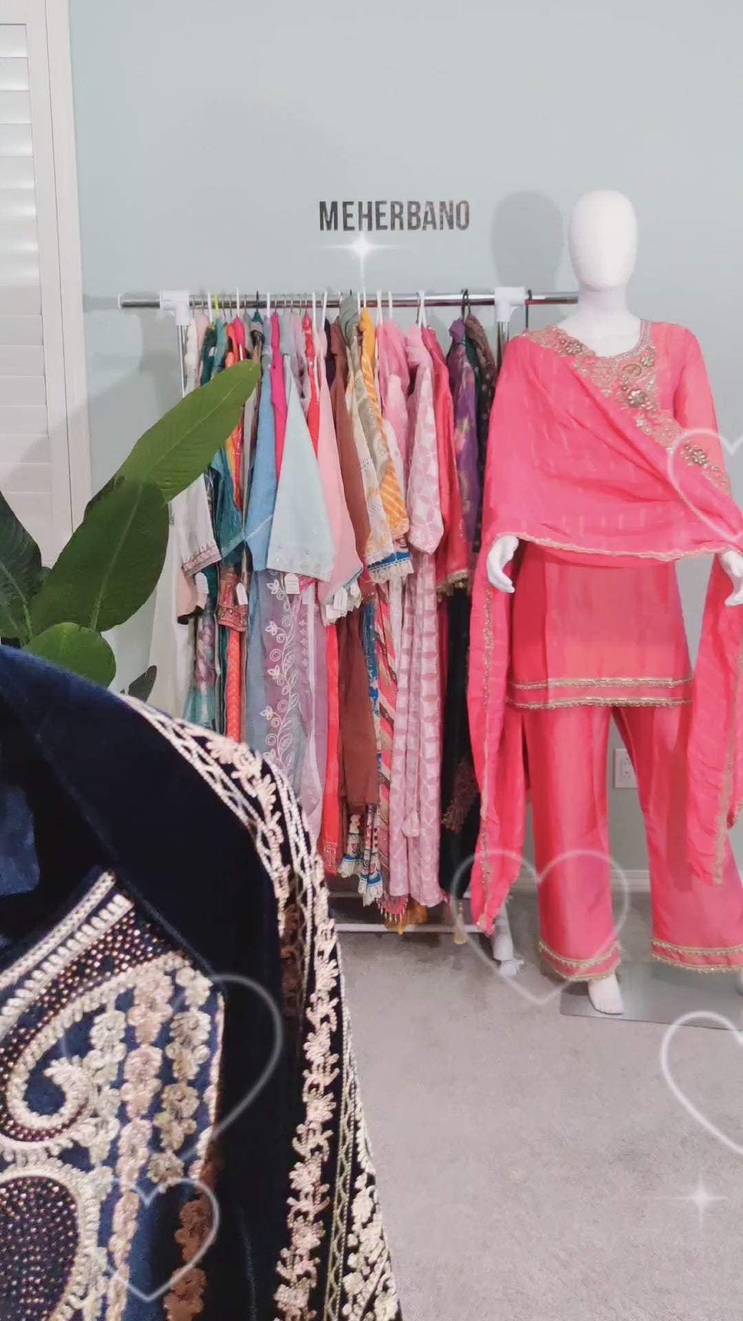 Navy Blue Fully Embroidered Velvet Kurta Set