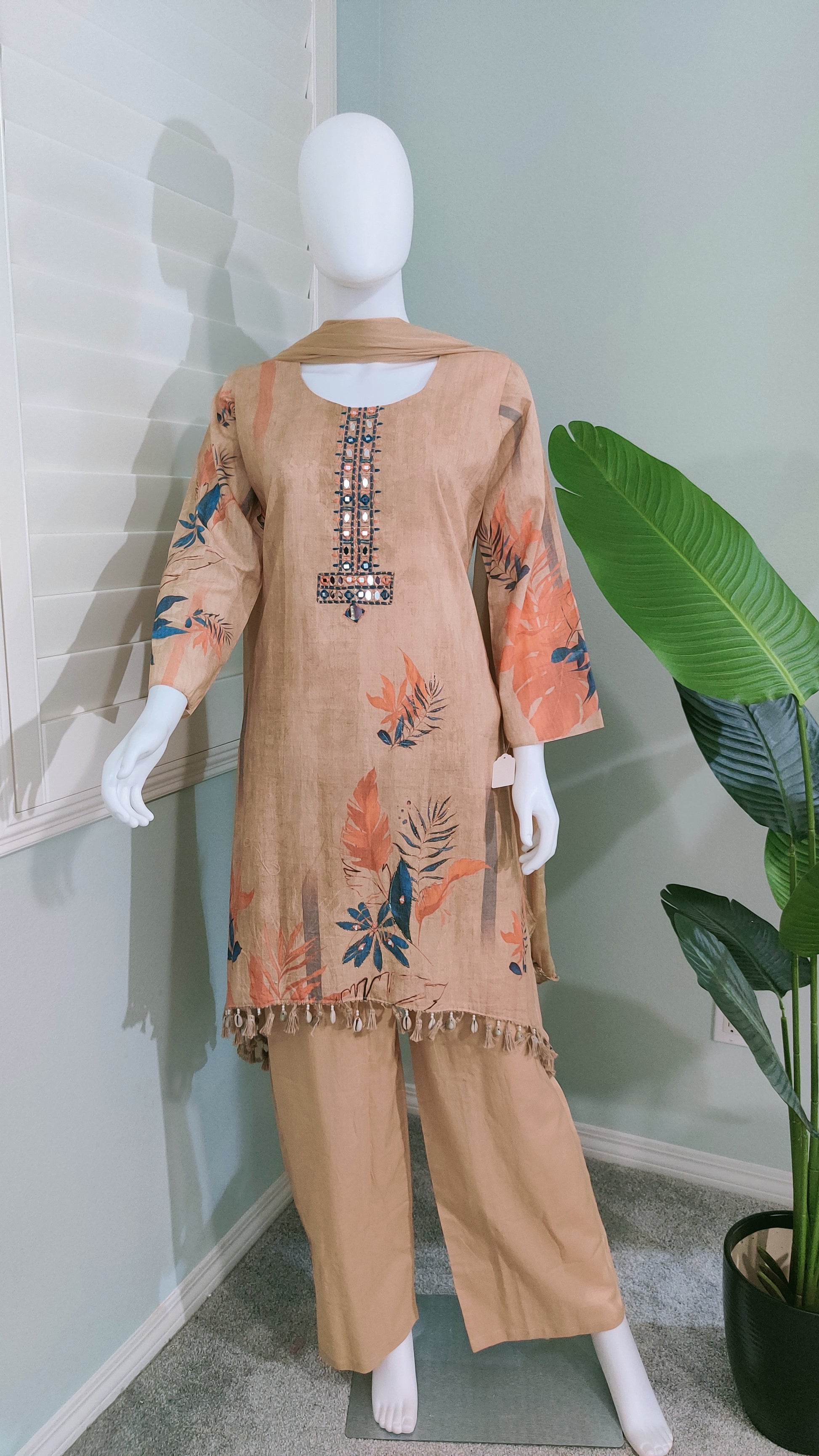 Botanical Breeze C-Cut Cotton Kurta Set