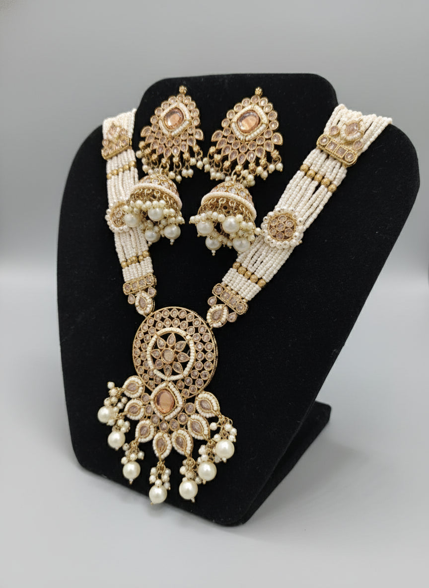 "Rangmahal Radiance” – Where Heritage Blooms in Gold and Pink