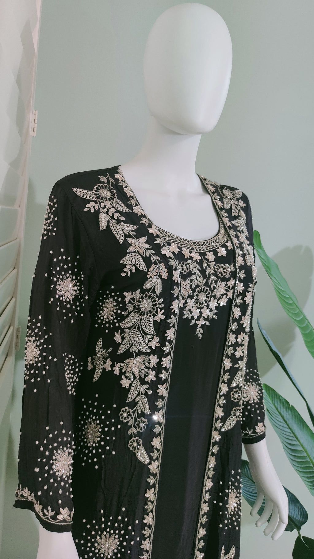 Deep Purple Indo Western Hand Embroidered Party wear Dress