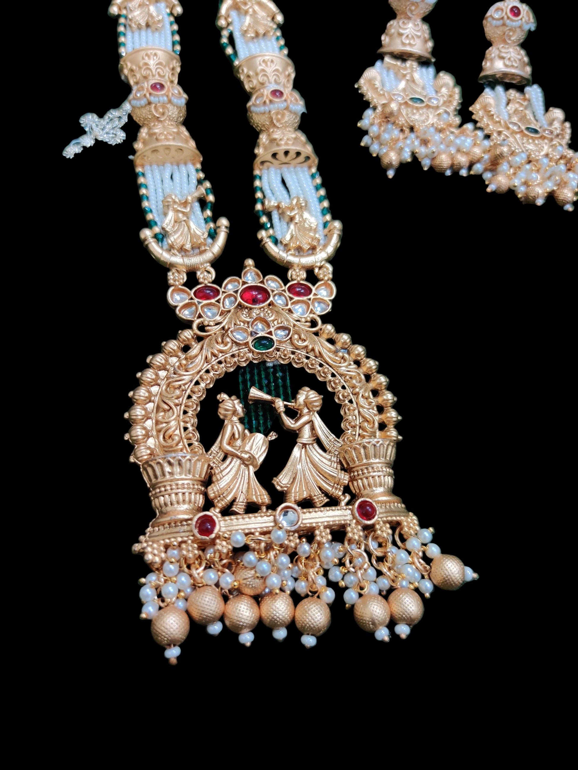 Regal Temple-Inspired Long Necklace