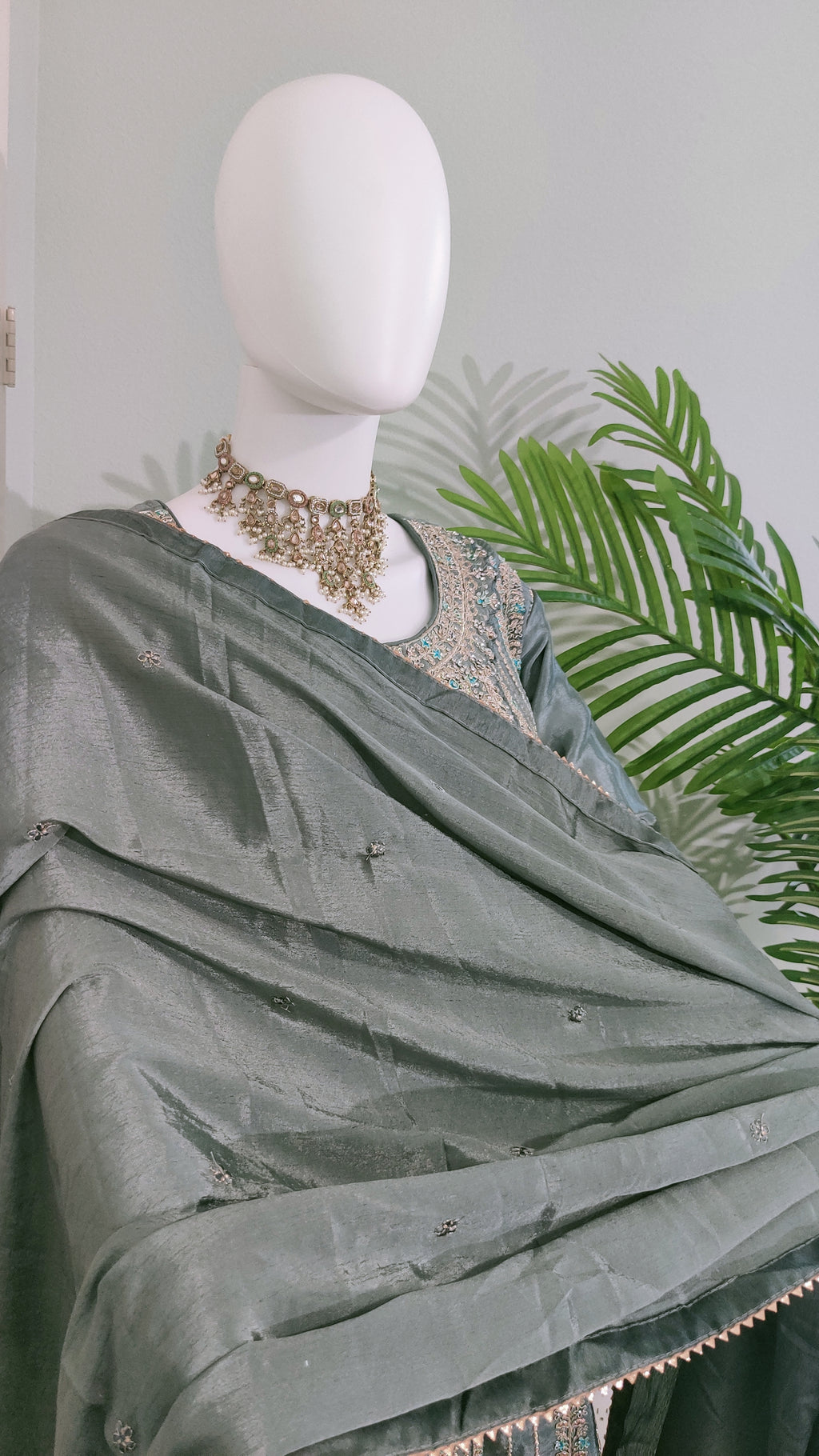 ✨ Regal & Elegant Heavy Chinon Embroidered Palazzo Set