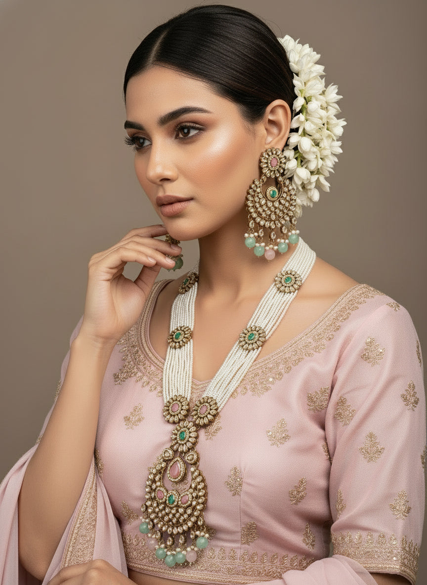 "Gulbahar Royale” – A Symphony of Florals and Festive Grace